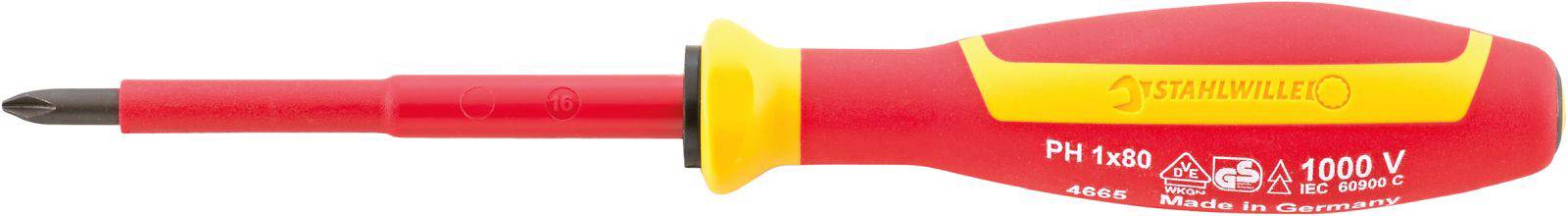 Stahlwille 4665 VDE 3 VDE KREUZSCHLITZSCHRAUBENDREHER MIT DRALL-GRIFF 46653003 Kreuzschlitz-Schraubendreher 3