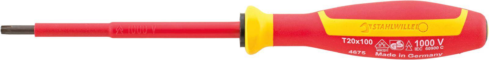 Stahlwille 4675 VDE T10 TX SCHRAUBENDREHER MIT DRALL GRIFF TX-Schraubendreher Größe (Schraubendreher) T 10 1St.