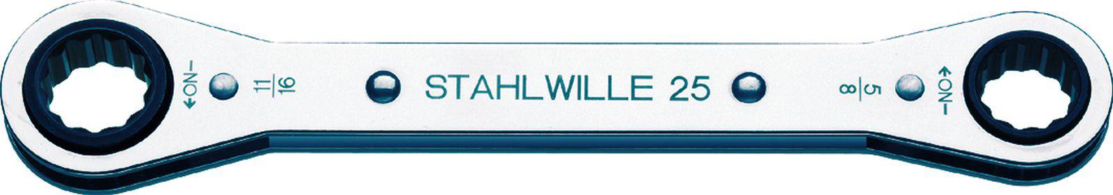 Stahlwille 41564044 25AN 3/4 X 7/8 RATSCHENRINGSCHLUESSEL Doppel-Ringratschenschlüssel-Satz Schlüsselweite (Zoll) 3/4" - 7/8"
