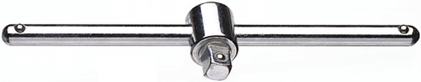 Ein T-Griff-Ratschenadapter aus Metall, mit einem zentralen Steckschlüsselkopf, der quer zum langen Griff verläuft.