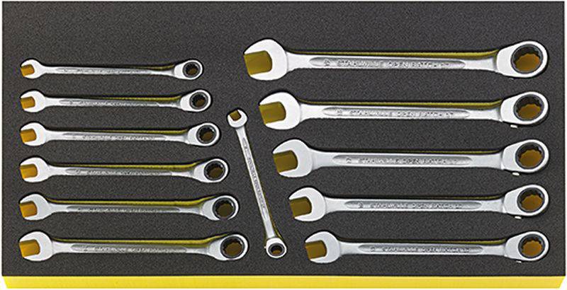 Stahlwille 96830128 TCS WT 17/12 Maul-Ringratschenschlüssel-Satz Schlüsselweite (Metrisch) 8 - 19mm