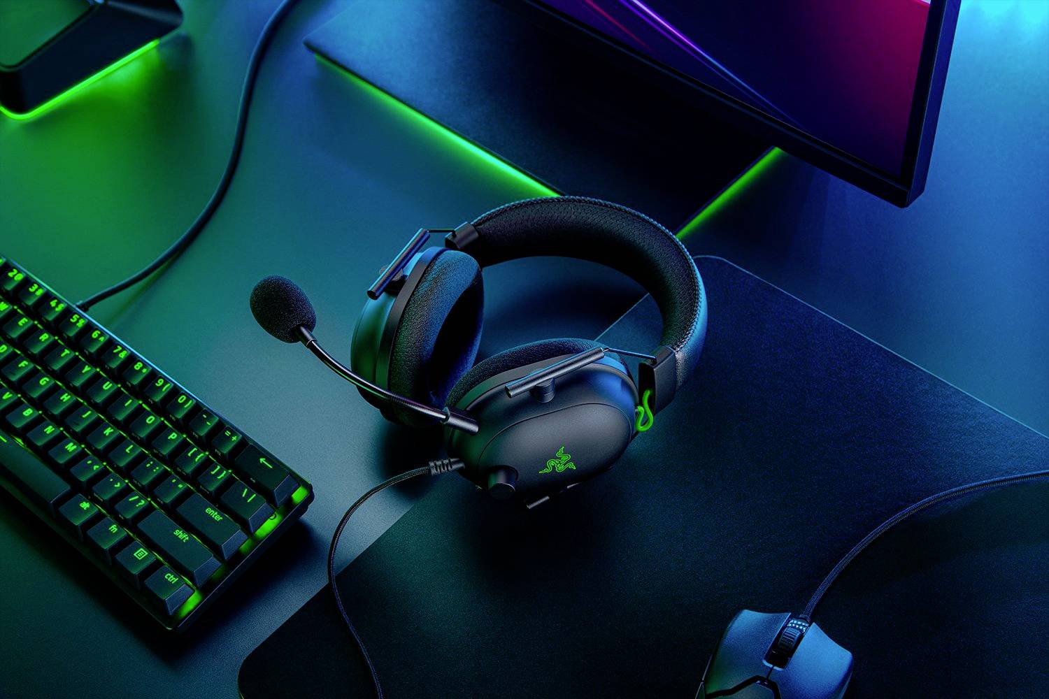 RAZER BlackShark V2 Over Ear Headset kabelgebunden Virtual Surround Schwarz Mikrofon-Stummschaltung, Lautstärkeregelung Gaming