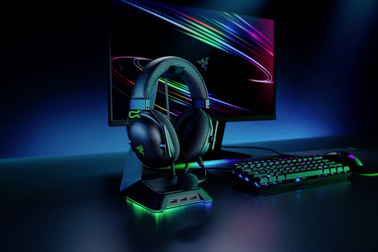 RAZER BlackShark V2 Over Ear Headset kabelgebunden Virtual Surround Schwarz Mikrofon-Stummschaltung, Lautstärkeregelung Gaming