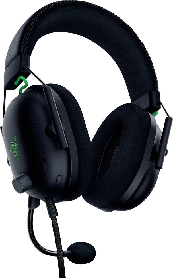 RAZER BlackShark V2 Over Ear Headset kabelgebunden Virtual Surround Schwarz Mikrofon-Stummschaltung, Lautstärkeregelung Gaming
