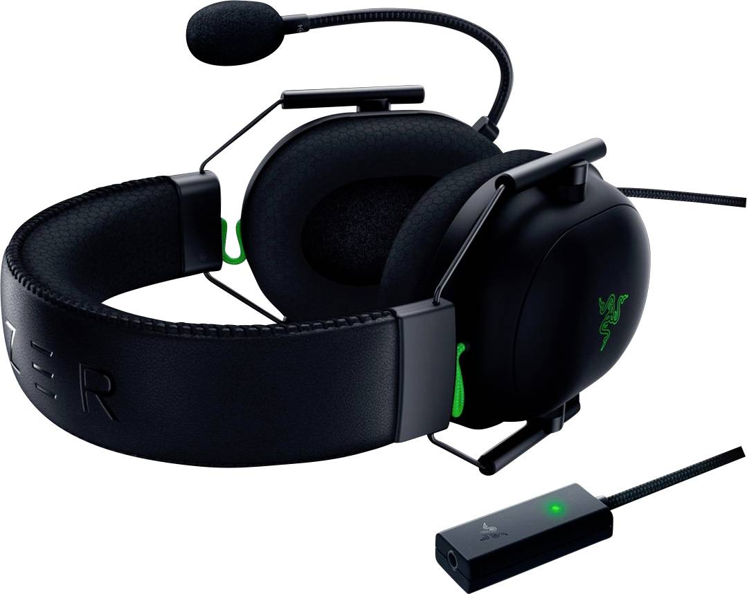 RAZER BlackShark V2 Over Ear Headset kabelgebunden Virtual Surround Schwarz Mikrofon-Stummschaltung, Lautstärkeregelung Gaming