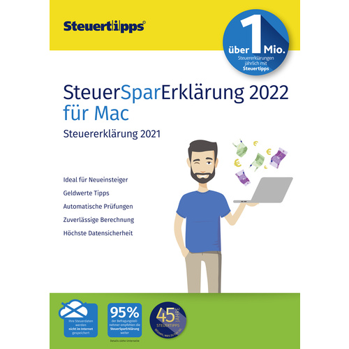 Akademische Arbeitsgemeinschaft Steuer-Spar-Erklärung MAC 2022 Jahreslizenz, 1 Lizenz Mac Steuer-So
