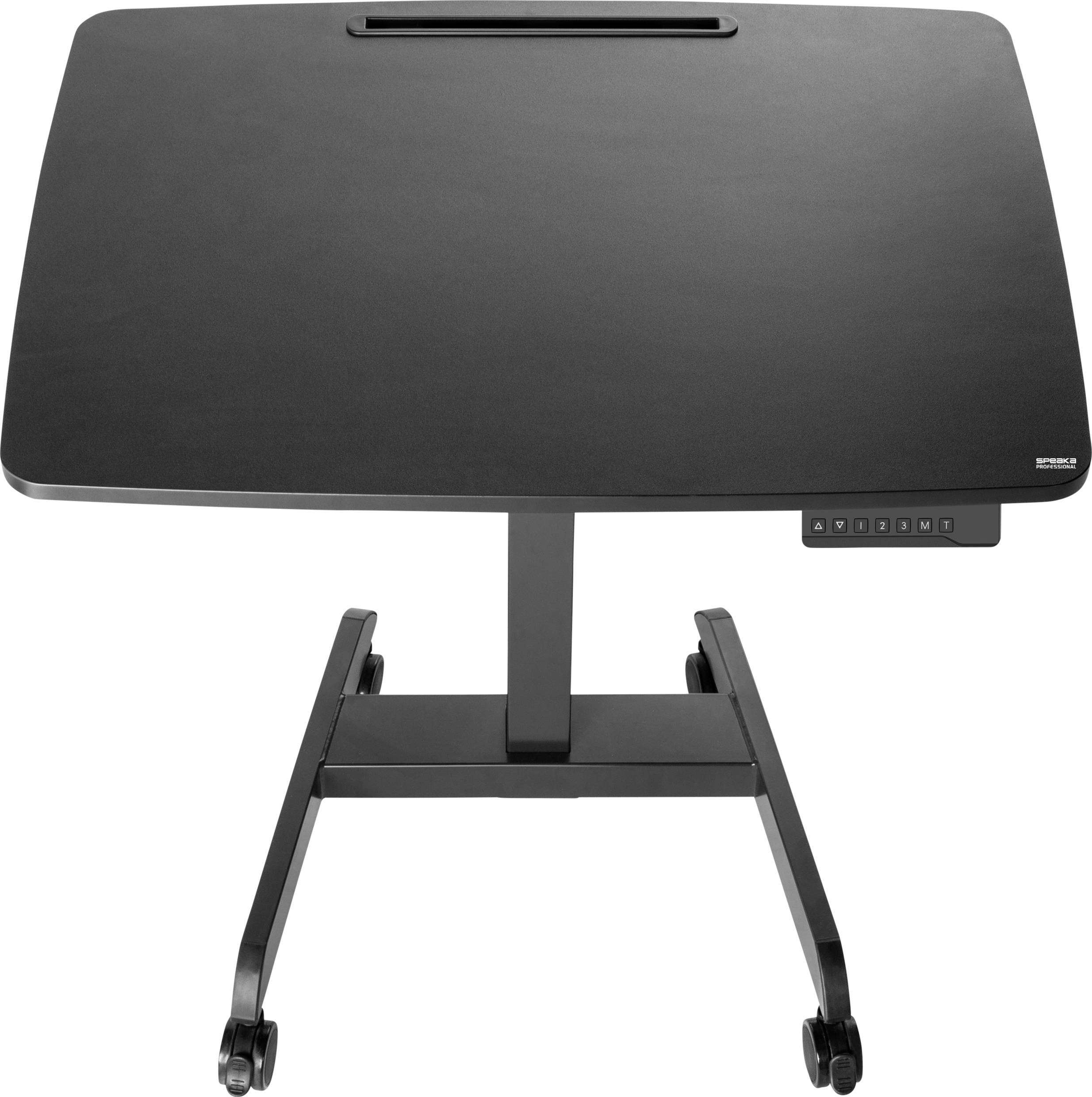 SpeaKa Professional Stehtisch höhenverstellbar Höhen-Bereich: 780 bis 1280mm (B x T) 800mm x 600mm Schwarz SP-SSW-300 SP-9957420