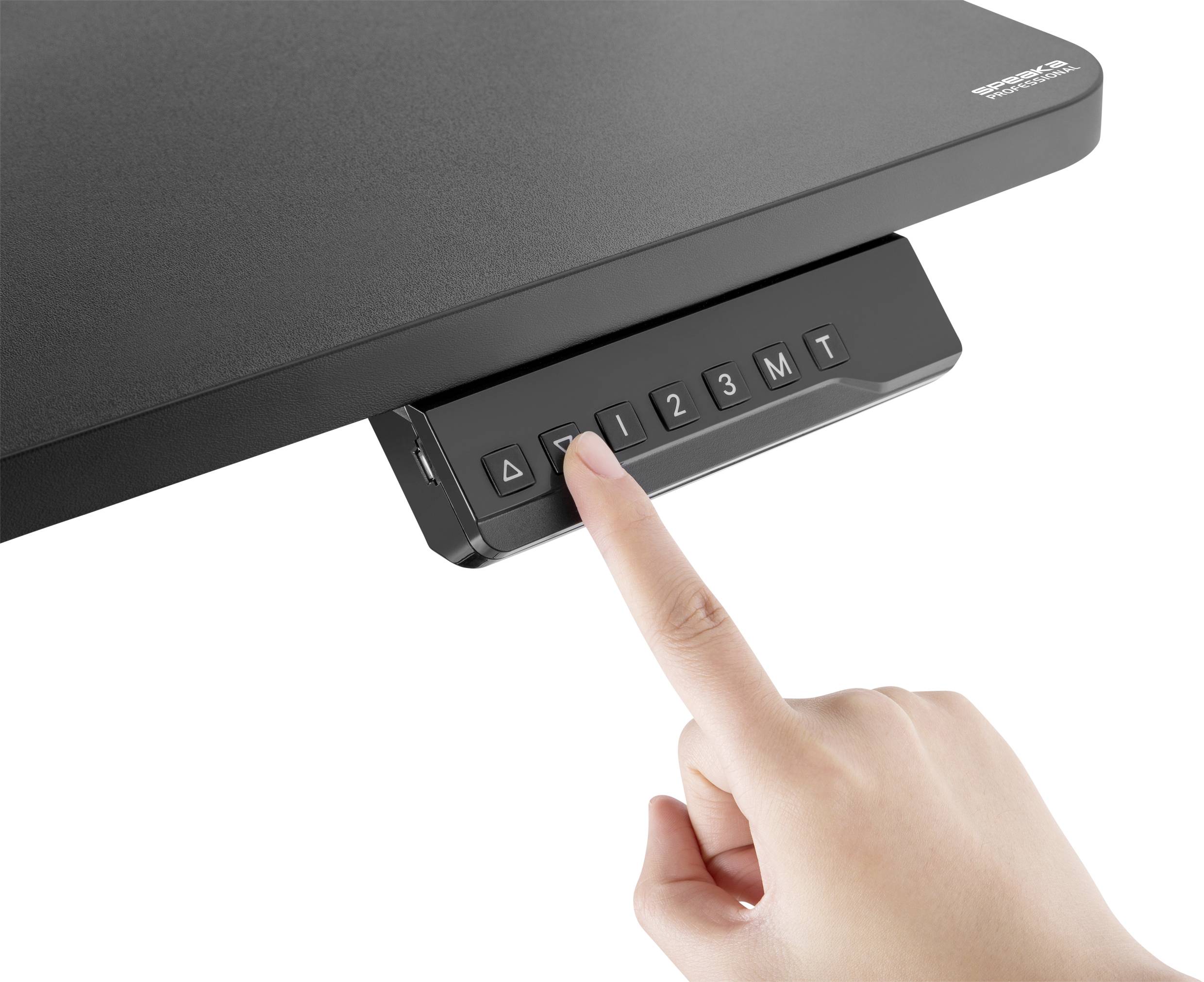 SpeaKa Professional Stehtisch höhenverstellbar Höhen-Bereich: 780 bis 1280mm (B x T) 800mm x 600mm Schwarz SP-SSW-300 SP-9957420