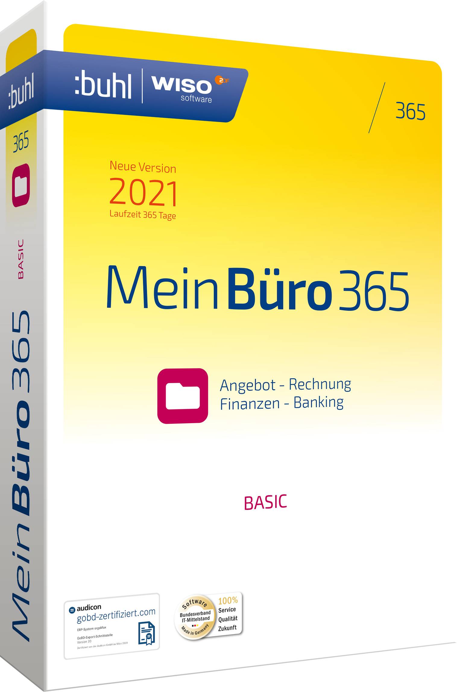 WISO Mein Büro 365 Basic Jahreslizenz, 1 Lizenz Windows Büroorganisation