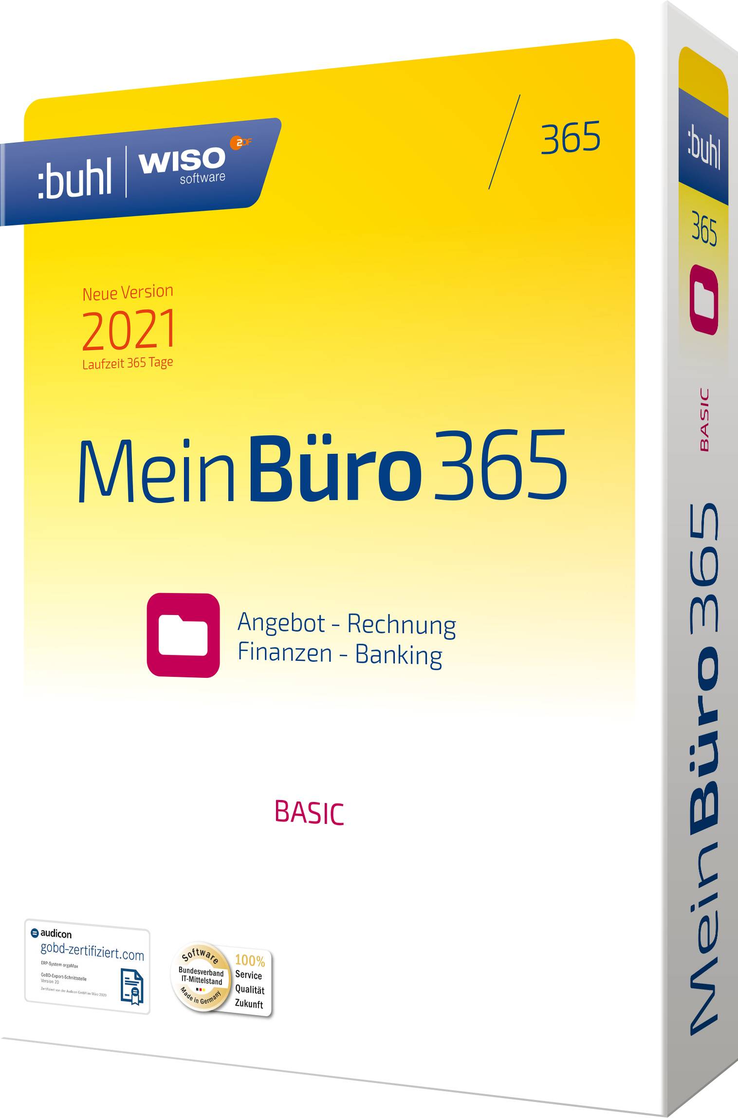 WISO Mein Büro 365 Basic Jahreslizenz, 1 Lizenz Windows Büroorganisation