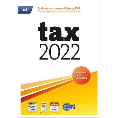 WISO tax 2022 (DVD-Box) version complète, 1 licence Windows Logiciel de commande
