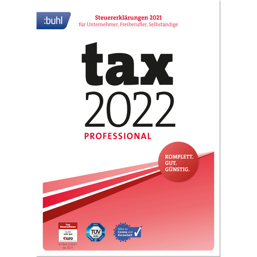 WISO tax 2022 Professional Vollversion, 1 Lizenz Windows Steuer-Software