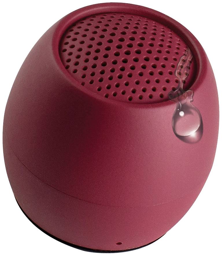 Boompods Zero Bluetooth® Lautsprecher Freisprechfunktion, stoßfest, Wasserfest Burgund