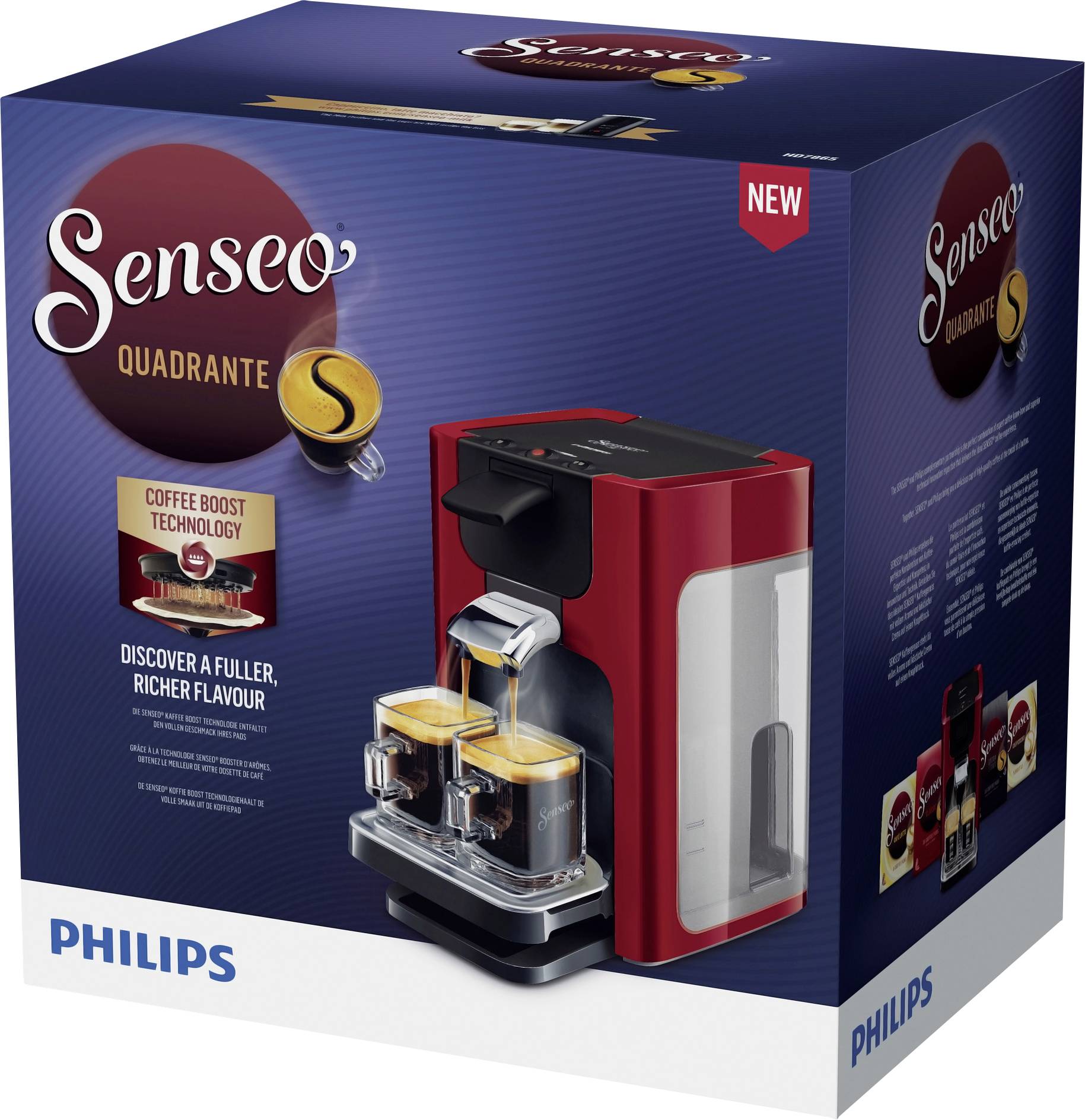 Philips HD7865/80 HD7865/80 Kaffeepadmaschine Schwarz, Rot