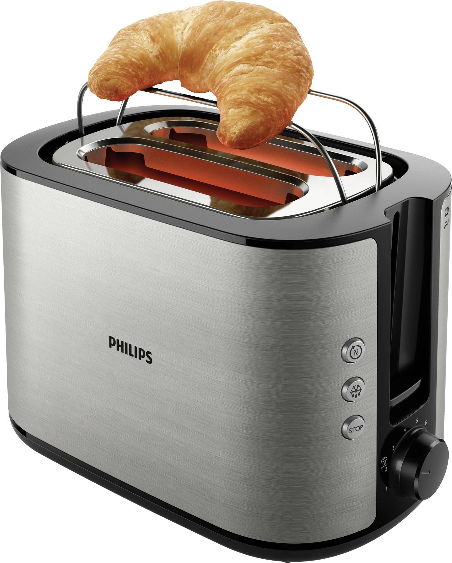 Philips Home HD2650/90 Viva Toaster Edelstahl, Schwarz