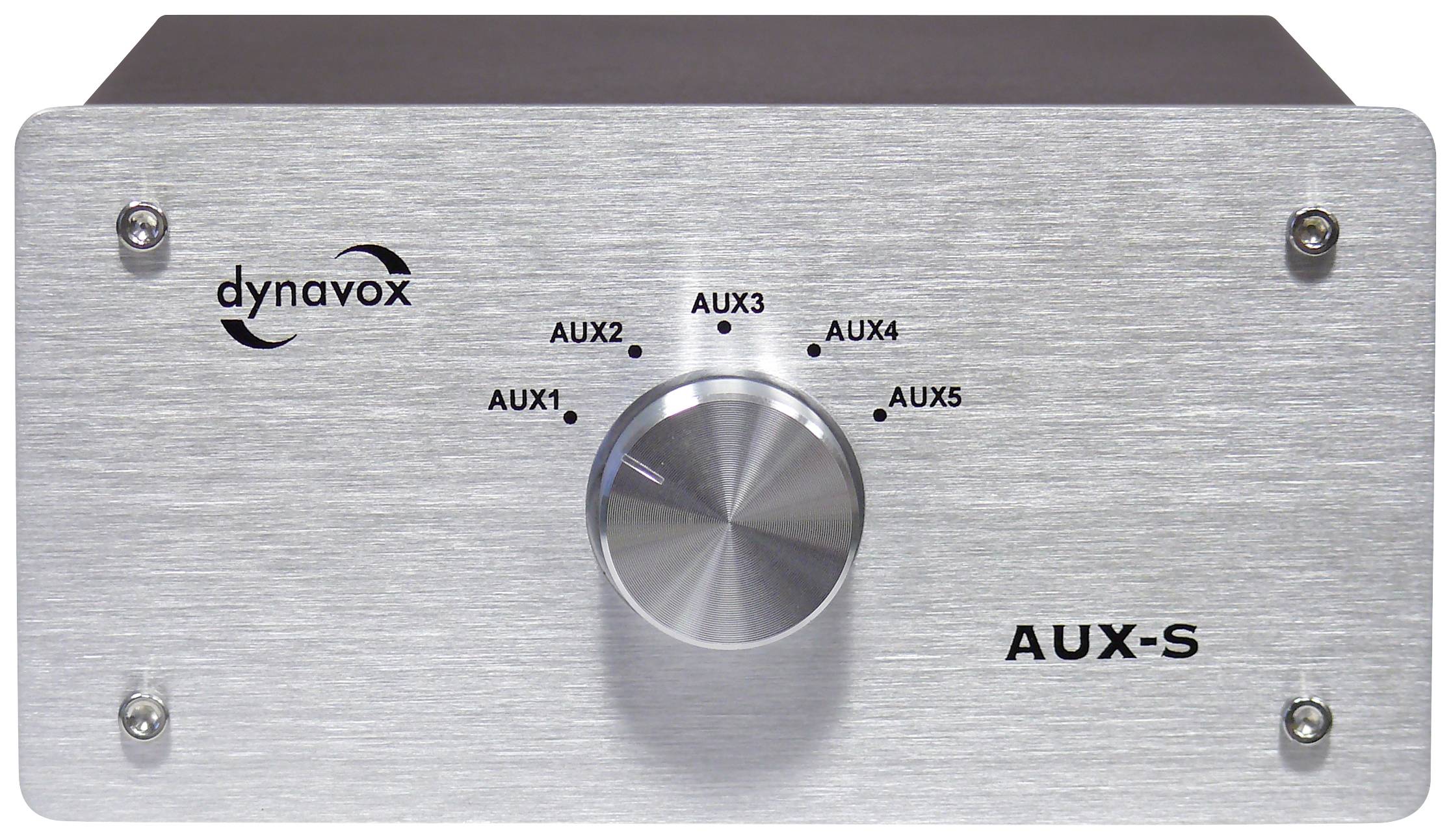 Dynavox AUX-S Cinch-Audio-Switch Metallgehäuse Silber