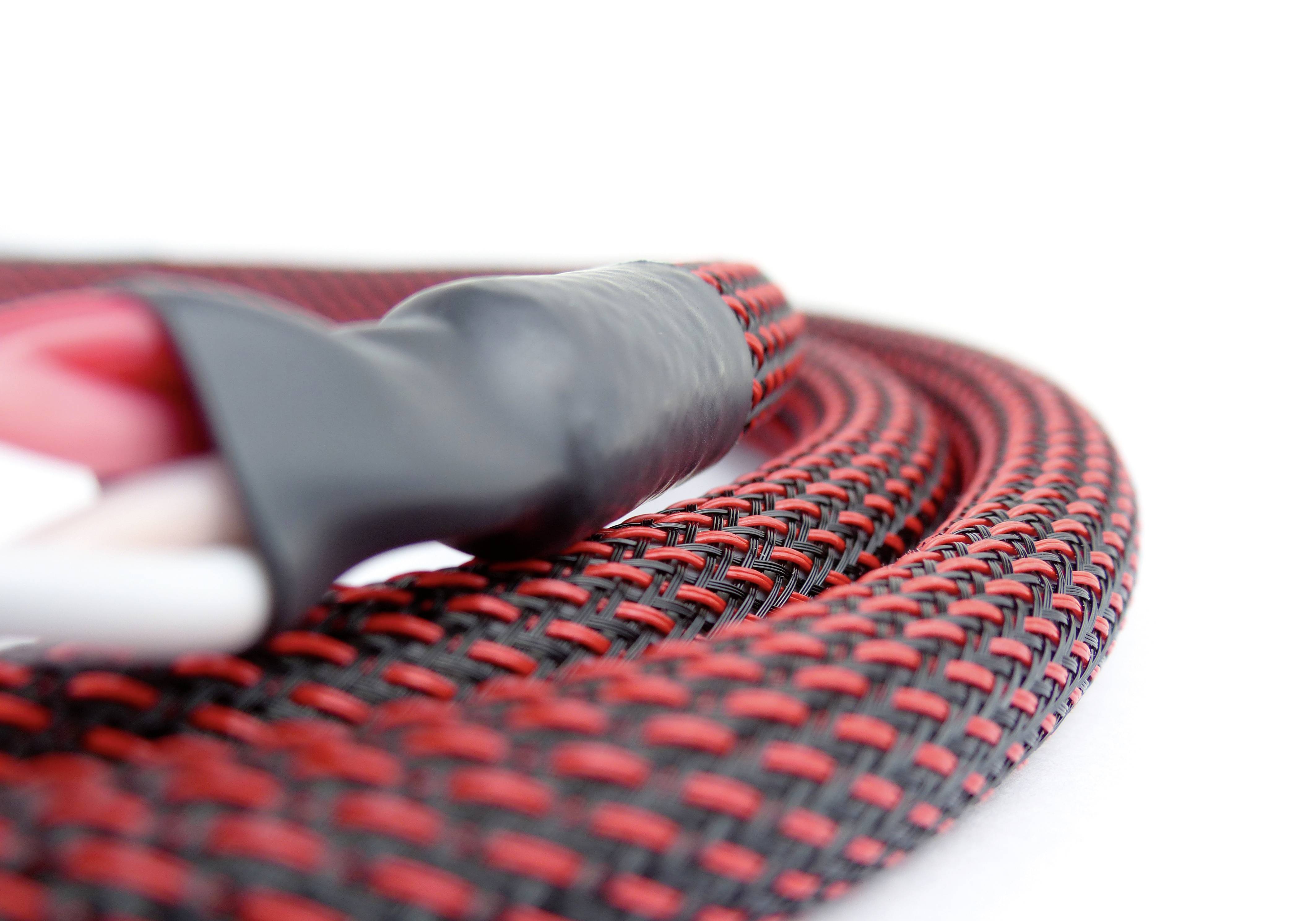 Dynavox 207298 Audio Anschlusskabel [2x Bananenstecker - 2x Bananenstecker] 3 m Schwarz/Rot