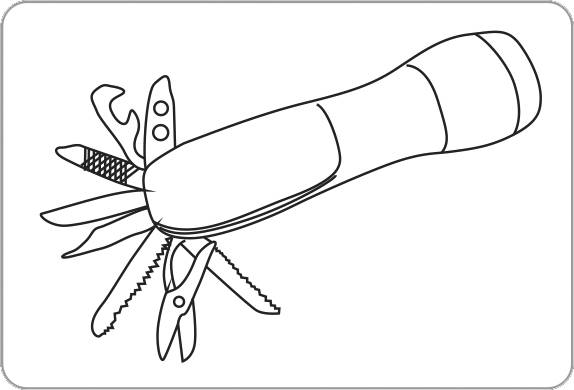 Kh-security Be Prepared Taschenlampe mit Multifunktions-Tool batteriebetrieben