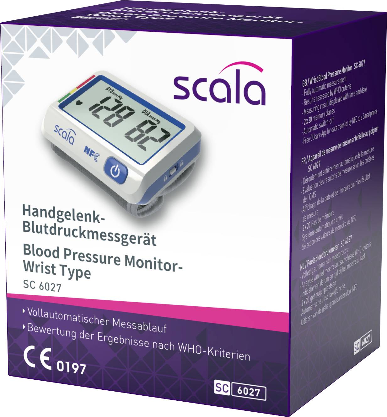 Scala SC 6027 NFC Handgelenk Blutdruckmessgerät 60270