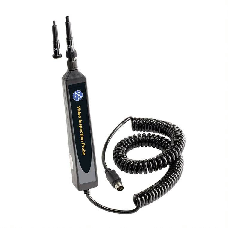 'Video Inspection Probe' mit Spiralkabel, zwei Sonden und einem Anschlussstecker.
