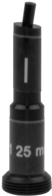 Ein schwarzer Filternapf mit Anschlussgewinde, auf dem '25 mm' steht. Verwendet in Pumpensystemen zur Wasserfilterung.