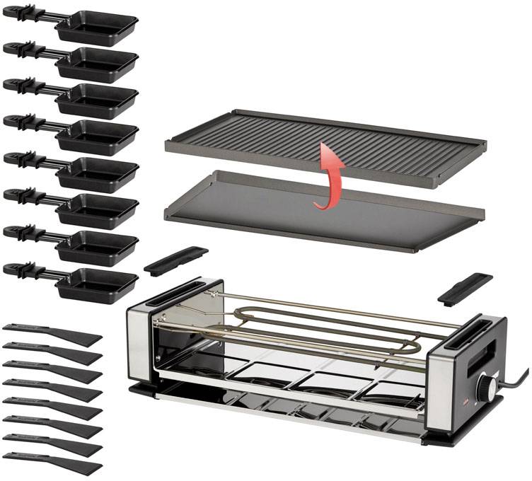 Unold Delice Basic Raclette Schwarz, Edelstahl