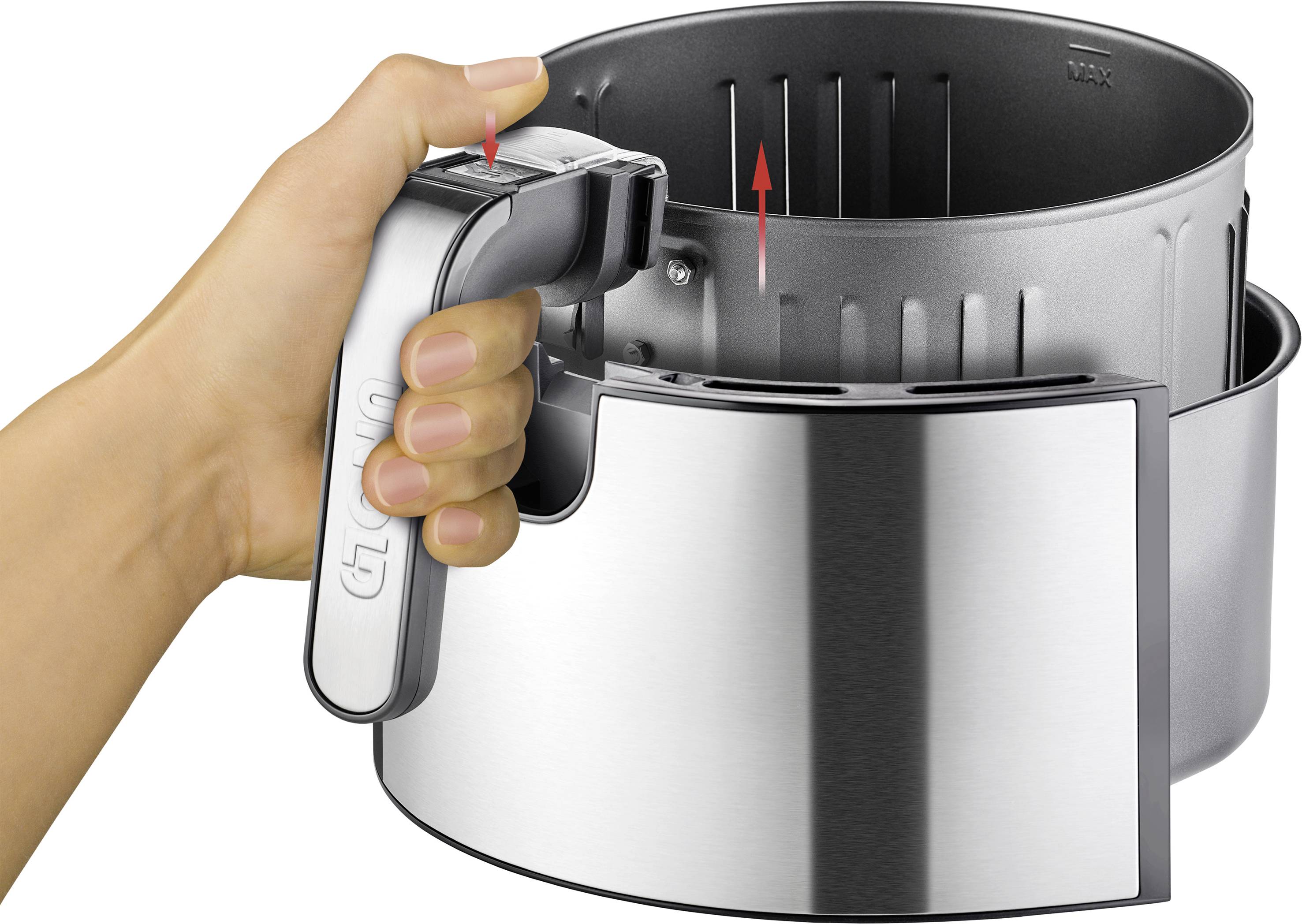 Unold XL Heißluft-Fritteuse 5 l 1400 W Edelstahl, Schwarz