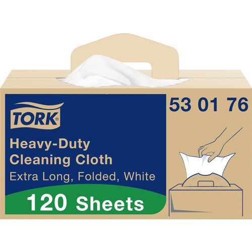 TORK Extra-Starke Reinigungstücher Weiß W7, Einzeltuchentnahme, 1 × 120 Tücher 530176 Anzahl