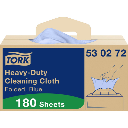 TORK Extra Starke Reinigungstücher Blau W7, Einzeltuchentnahme, 1 × 180 Tücher 530272 Anzahl