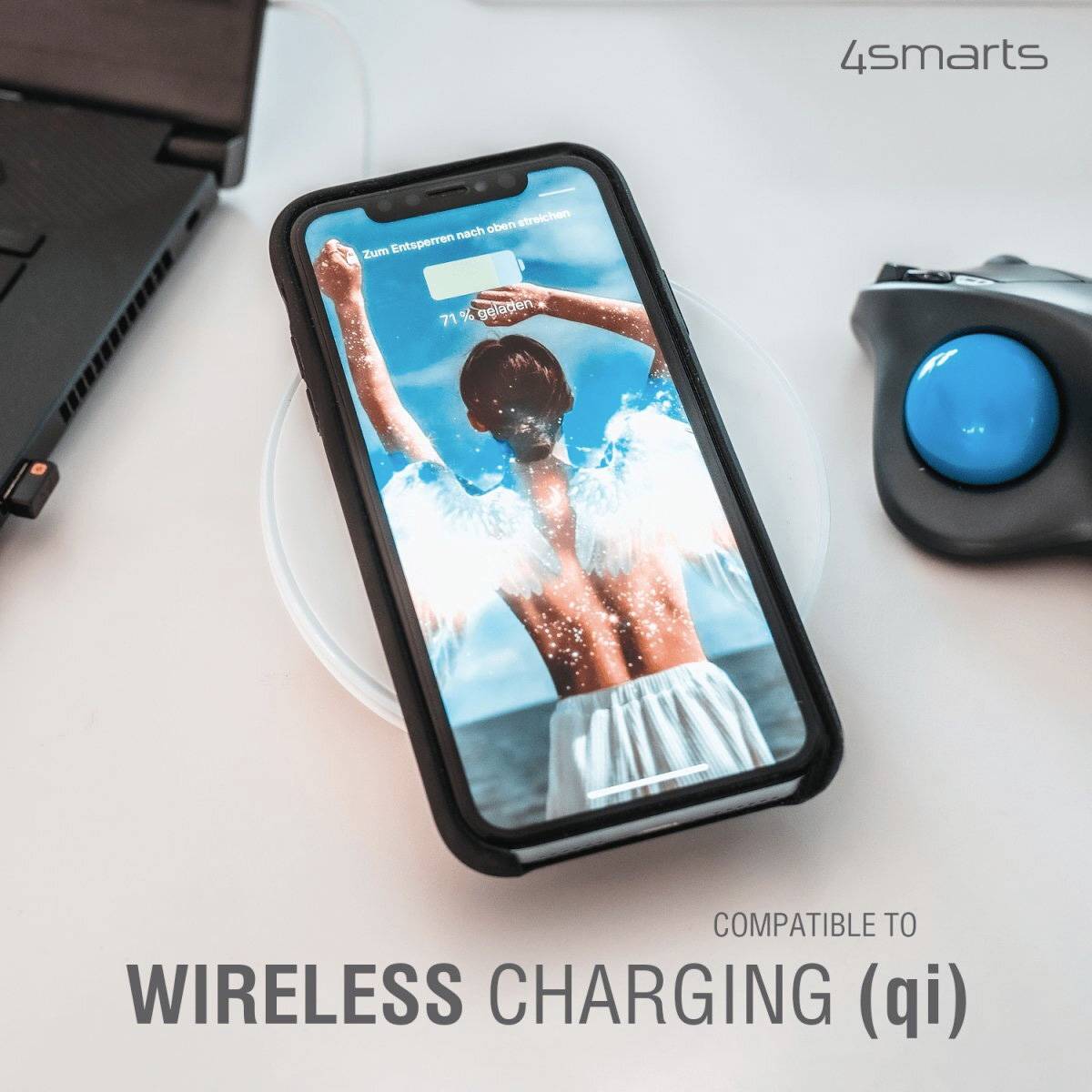 4Smarts Backcover Apple iPhone 13 Schwarz Induktives Laden 496187