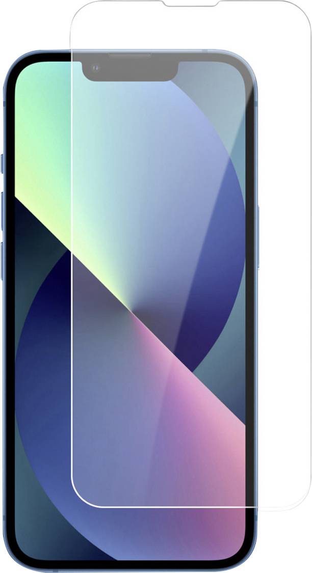 Smartphone mit Display-Schutzfolie. Das Handy zeigt einen abstrakten, bunten Hintergrund.