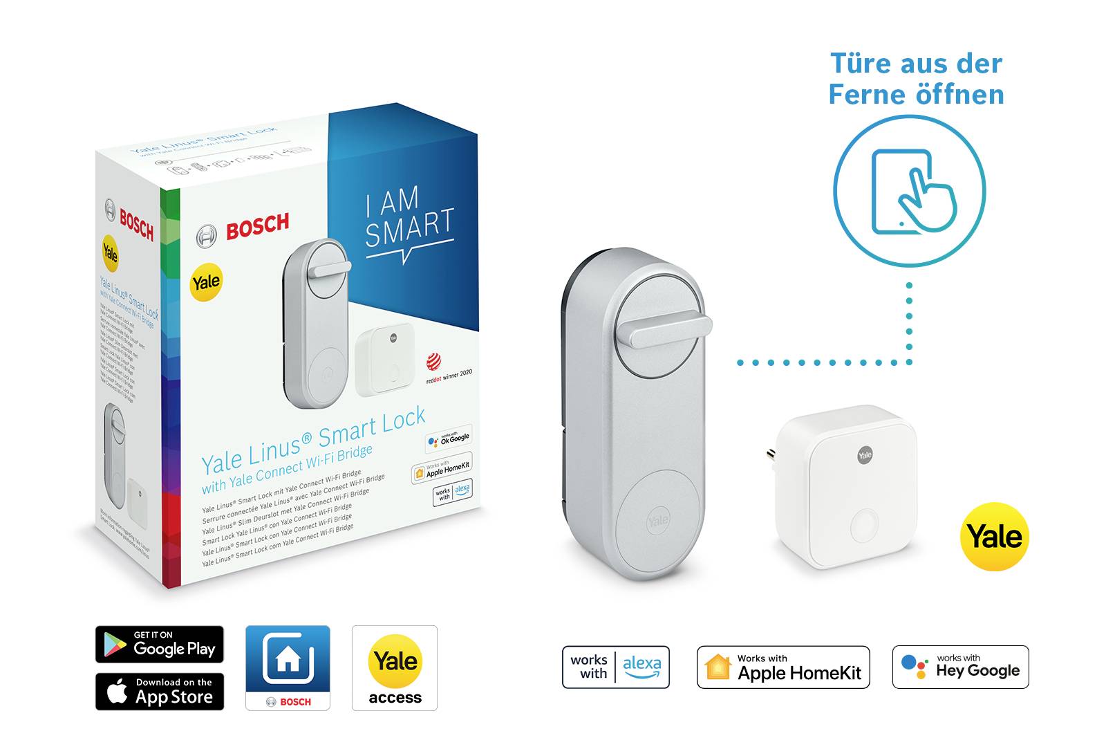 Yale Linus® Smart Lock Bosch Smart Home Türschlossantrieb, Türöffner-Steuerung