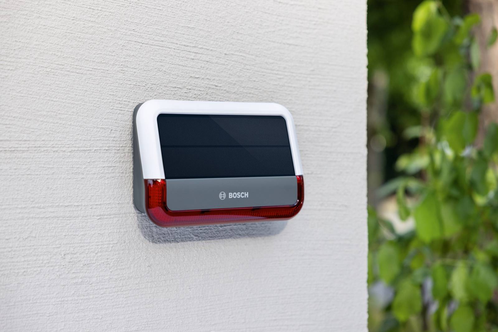 Bosch Smart Home 8750001471 Funk-Sirene, Funk-Sirene mit Signalleuchte, Sirene mit Signalleuchte, Sirene, Solar-Außenblitzsirene