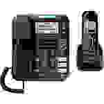 Amplicomms BigTel 1580 Combo EU Téléphone filaire pour séniors fonction mains libres, compatible avec les appareils auditifs