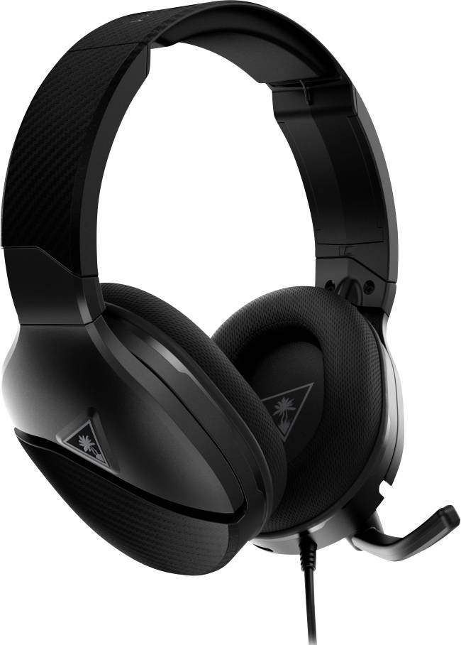 Schwarzer Over-Ear-Kopfhörer mit Mikrofon, geeignet für Gaming.