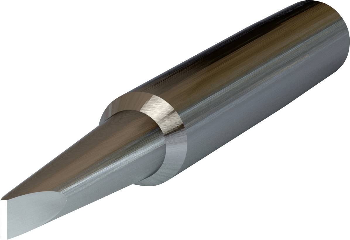 Metallspitze eines Lötwerkzeugs mit konischer Form, geeignet für präzises Löten in Elektronikarbeiten.