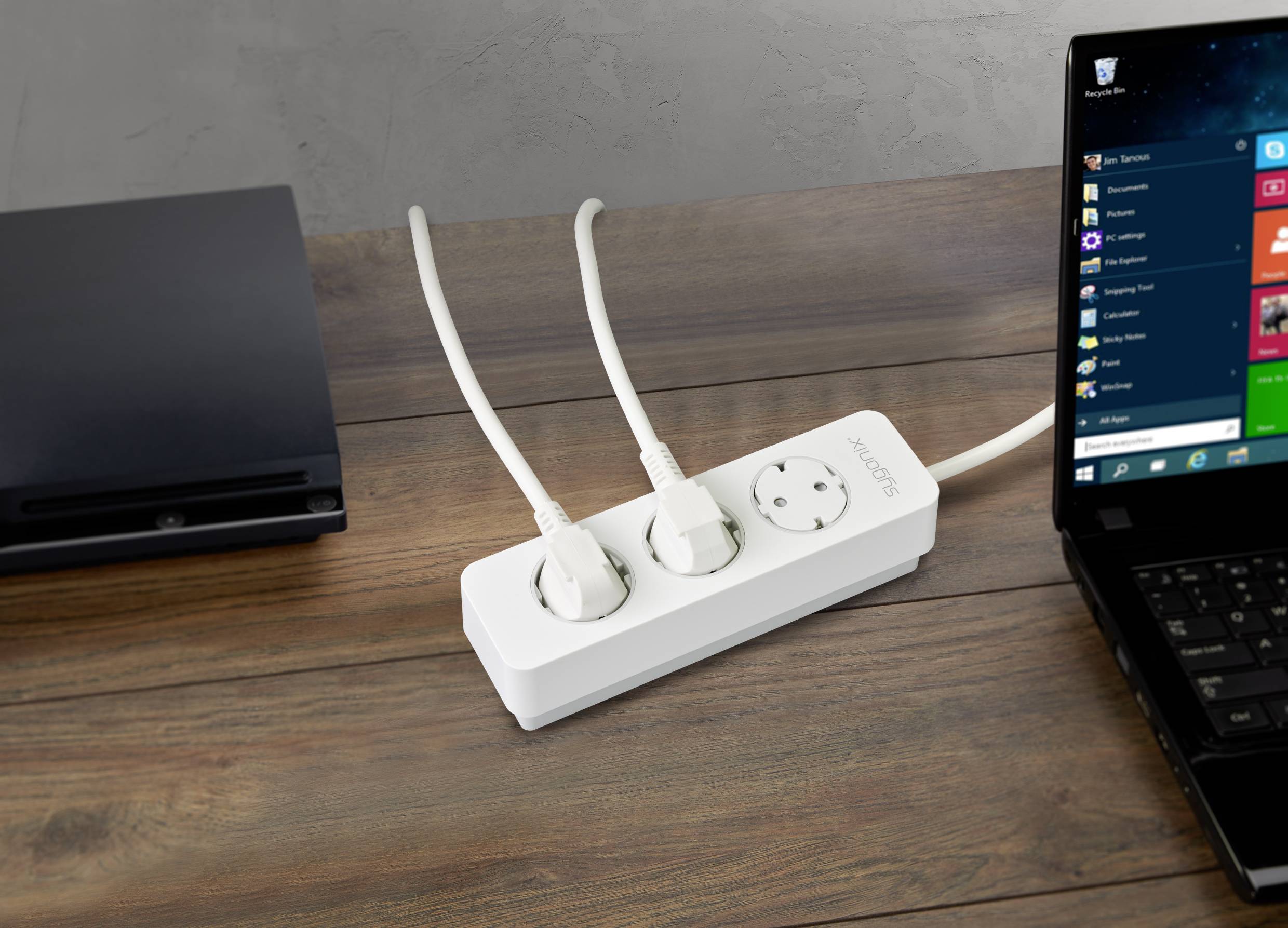 Sygonix SY-4980986 Steckdosenleiste mit Auswurf-Mechanik Weiß Schutzkontakt