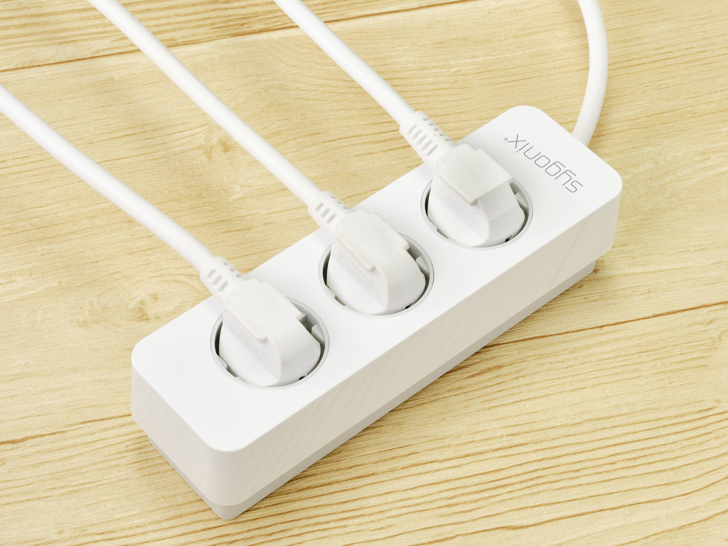 Sygonix SY-4980986 Steckdosenleiste mit Auswurf-Mechanik Weiß Schutzkontakt