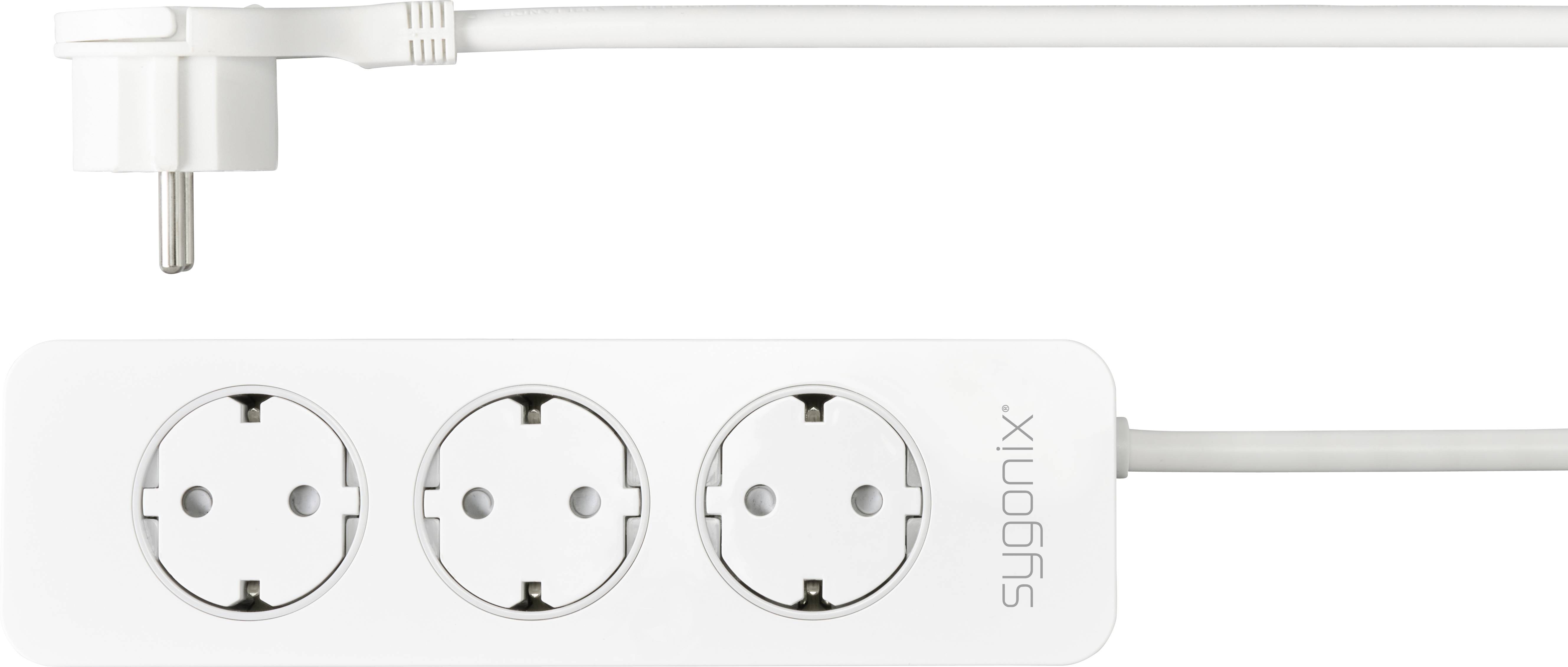 Sygonix SY-4980986 Steckdosenleiste mit Auswurf-Mechanik Weiß Schutzkontakt