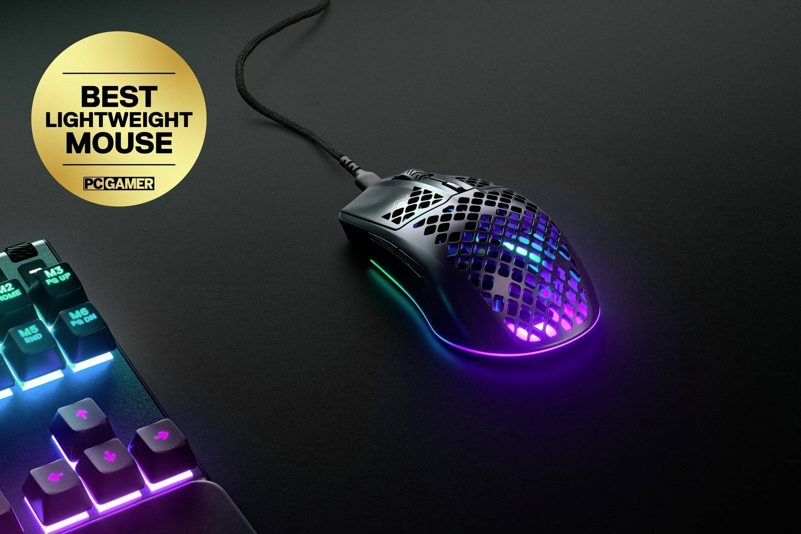 Steelseries Aerox 3 Gaming-Maus USB Optisch Onyx 6 Tasten Beleuchtet, Abnehmbares Kabel