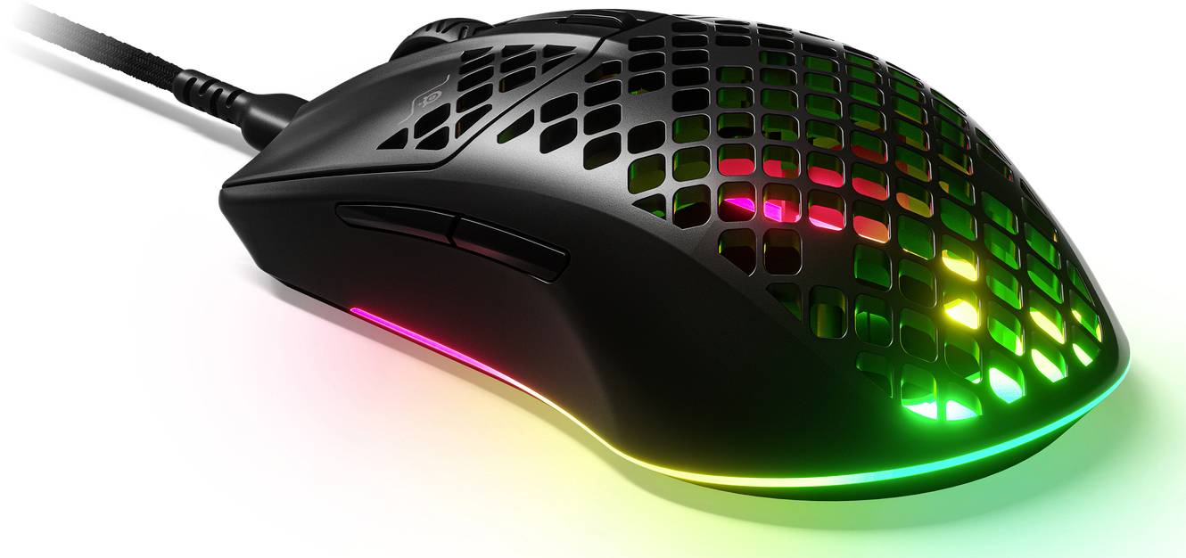 Steelseries Aerox 3 Gaming-Maus USB Optisch Onyx 6 Tasten Beleuchtet, Abnehmbares Kabel