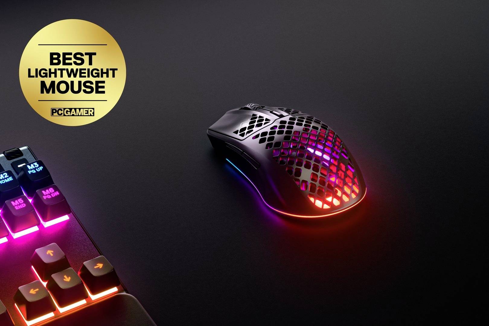 Steelseries Aerox 3 Ergonomische Gaming-Maus Bluetooth®, Funk Optisch Onyx 6 Tasten 18000 dpi Ergonomisch, Beleuchtet
