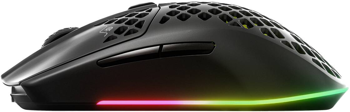 Steelseries Aerox 3 Ergonomische Gaming-Maus Bluetooth®, Funk Optisch Onyx 6 Tasten 18000 dpi Ergonomisch, Beleuchtet