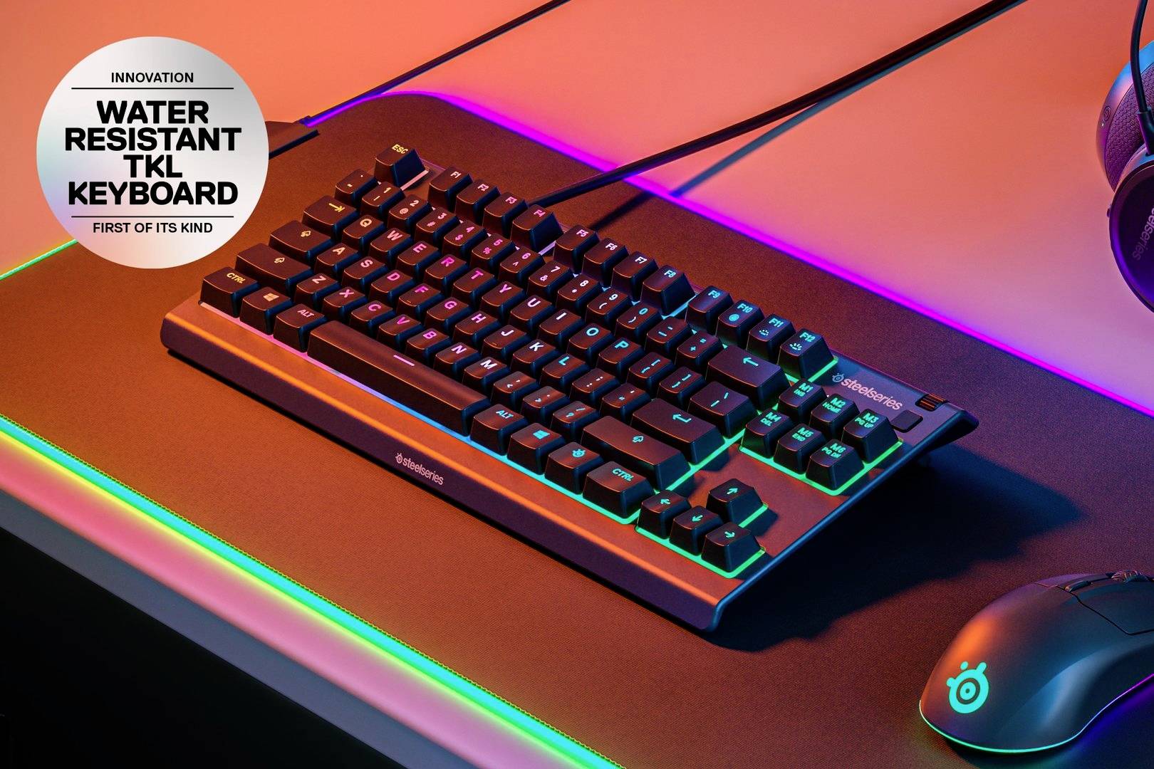 Steelseries Apex 3 TKL Kabelgebunden Gaming-Tastatur Deutsch, QWERTZ Schwarz Beleuchtet