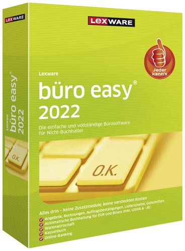 Lexware büro easy 2022 (Frustfreie Verpackung) Jahreslizenz, 1 Lizenz Windows Finanz-Software