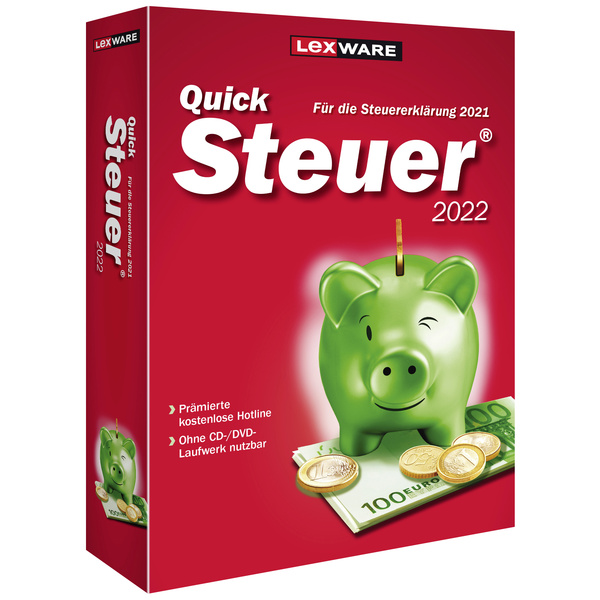 Lexware QuickSteuer 2022 Jahreslizenz, 1 Lizenz Windows Finanz-Software