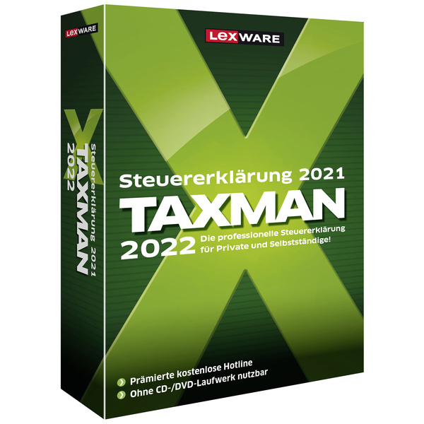 Lexware TAXMAN 2022 Jahreslizenz, 1 Lizenz Windows Steuer-Software