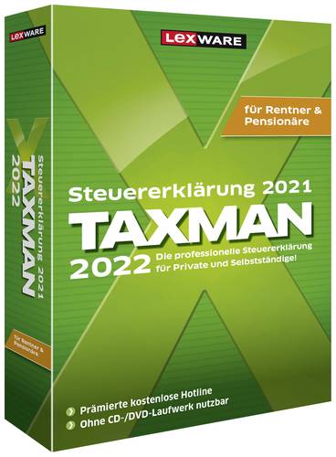 Lexware TAXMAN 2022 für Rentner Pensionäre Jahreslizenz, 1 Lizenz Windows Steuer Software  - Onlineshop Voelkner