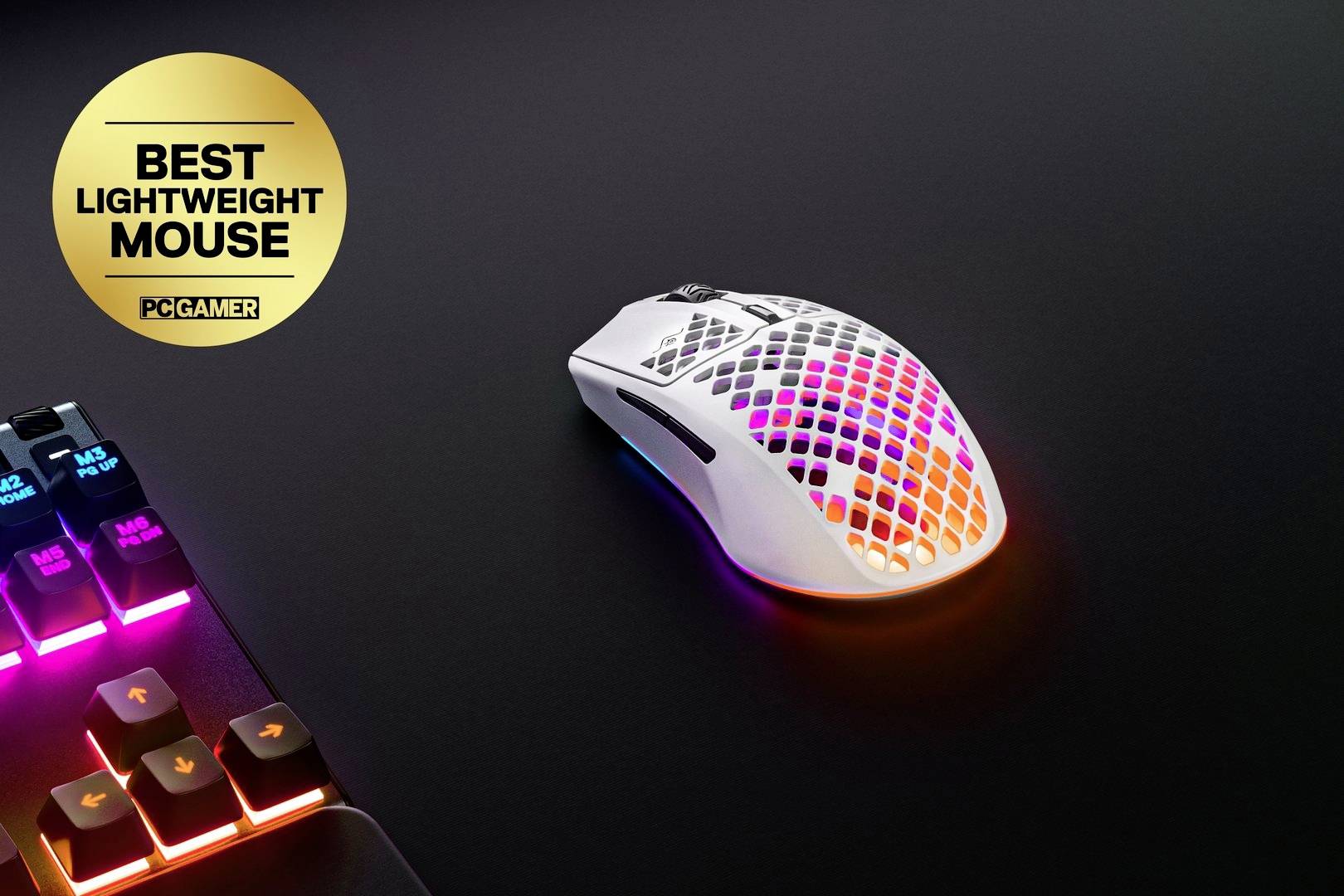 Steelseries Aerox 3 Ergonomische Gaming-Maus Bluetooth®, Funk Optisch Weiß 6 Tasten 18000 dpi Ergonomisch, Beleuchtet
