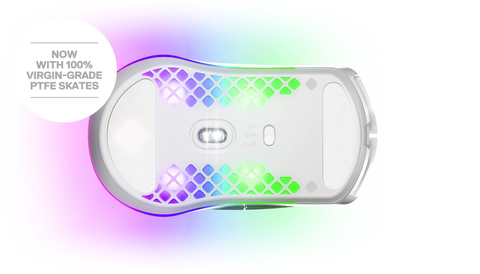 Steelseries Aerox 3 Ergonomische Gaming-Maus Bluetooth®, Funk Optisch Weiß 6 Tasten 18000 dpi Ergonomisch, Beleuchtet